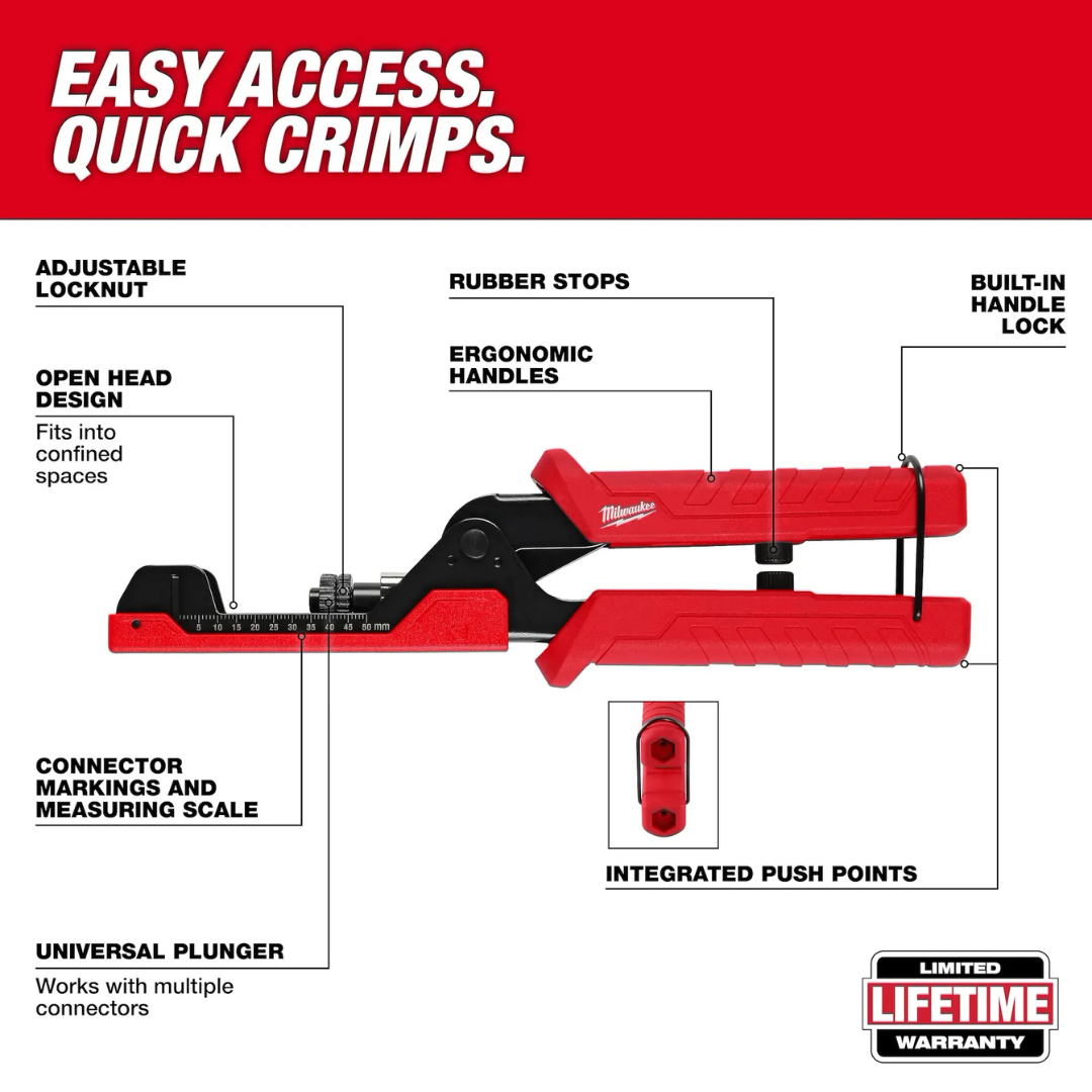 Milwaukee Extended Reach Compression Coax Crimper from Columbia Safety